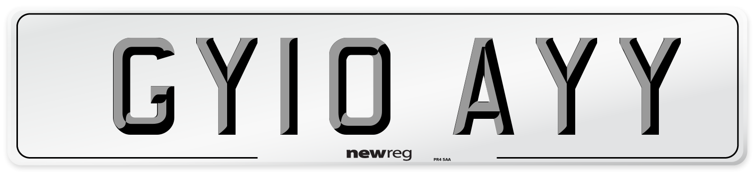 GY10 AYY Number Plate from New Reg